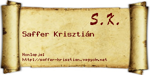 Saffer Krisztián névjegykártya
