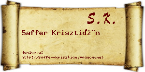 Saffer Krisztián névjegykártya